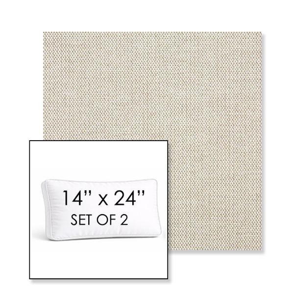 Picture of Blend Linen | Set of 2 | 14" x 24" Sunbrella Boxed Outdoor Throw Pillows with Premium Inserts