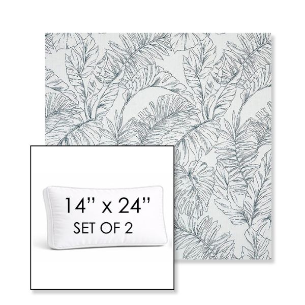 Picture of Calm Laurel | Set of 2 | 14" x 24" Sunbrella Boxed Outdoor Throw Pillows with Premium Inserts