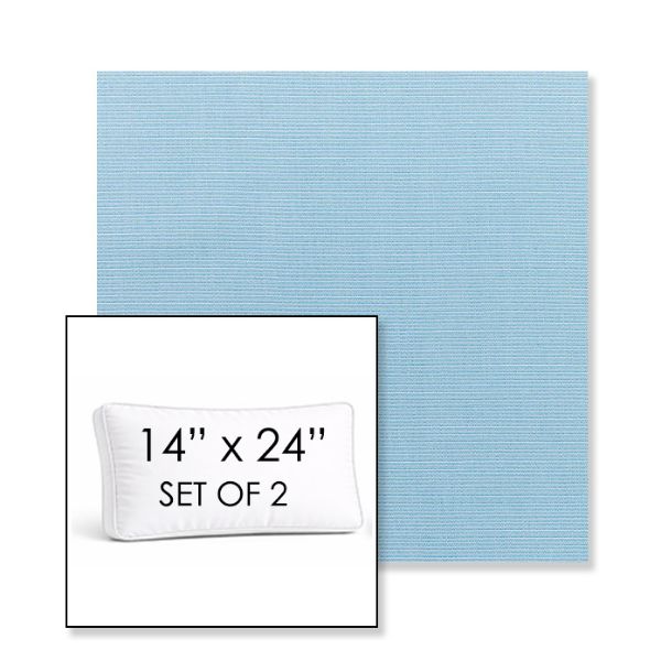 Picture of Canvas Air Blue | Set of 2 | 14" x 24" Sunbrella Boxed Outdoor Throw Pillows with Premium Inserts