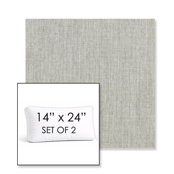 Picture of Canvas Granite | Set of 2 | 14" x 24" Sunbrella Boxed Outdoor Throw Pillows with Premium Inserts