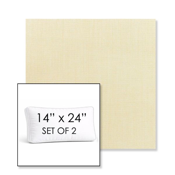 Picture of Canvas Vellum | Set of 2 | 14" x 24" Sunbrella Boxed Outdoor Throw Pillows with Premium Inserts