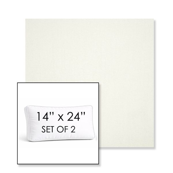 Picture of Canvas White | Set of 2 | 14" x 24" Sunbrella Boxed Outdoor Throw Pillows with Premium Inserts