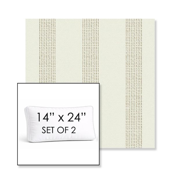Picture of Caper Linen | Set of 2 | 14" x 24" Sunbrella Boxed Outdoor Throw Pillows with Premium Inserts