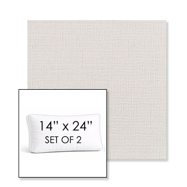 Picture of Cassava White | Set of 2 | 14" x 24" Sunbrella Boxed Outdoor Throw Pillows with Premium Inserts