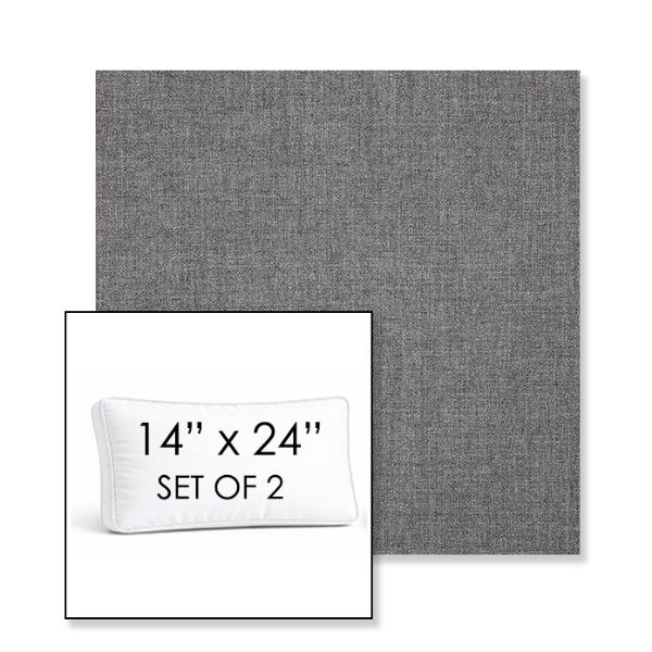 Picture of Cast Slate | Set of 2 | 14" x 24" Sunbrella Boxed Outdoor Throw Pillows with Premium Inserts