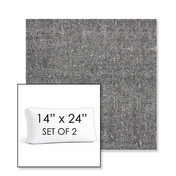 Picture of Chartres Granite | Set of 2 | 14" x 24" Sunbrella Boxed Outdoor Throw Pillows with Premium Inserts