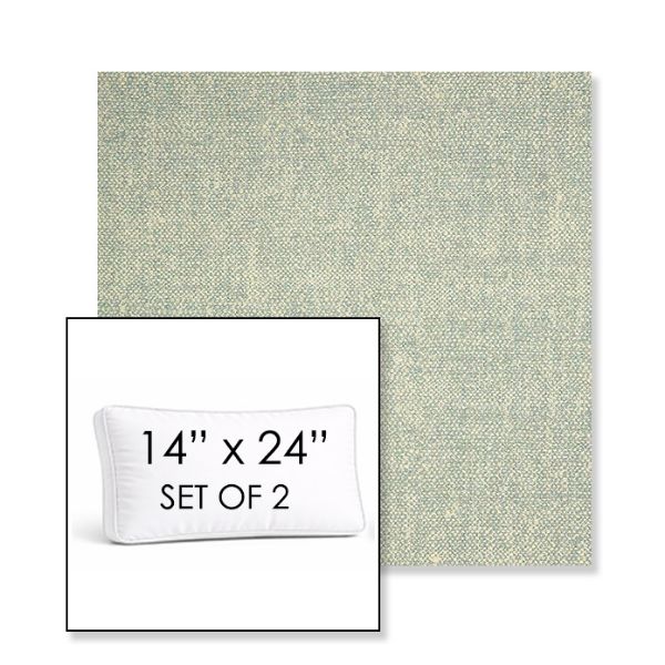 Picture of Chartres Mist | Set of 2 | 14" x 24" Sunbrella Boxed Outdoor Throw Pillows with Premium Inserts