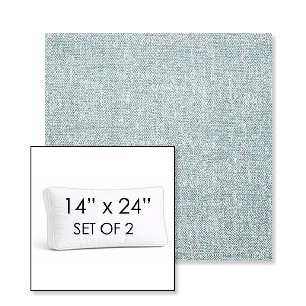 Picture of Chartres Opal | Set of 2 | 14" x 24" Sunbrella Boxed Outdoor Throw Pillows with Premium Inserts