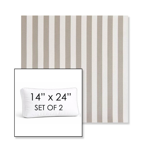 Picture of Costa Nickel | Set of 2 | 14" x 24" Sunbrella Boxed Outdoor Throw Pillows with Premium Inserts