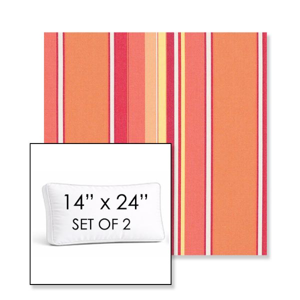 Picture of Dolce Mango | Set of 2 | 14" x 24" Sunbrella Boxed Outdoor Throw Pillows with Premium Inserts