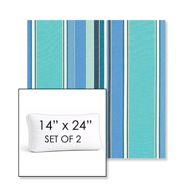 Picture of Dolce Oasis | Set of 2 | 14" x 24" Sunbrella Boxed Outdoor Throw Pillows with Premium Inserts
