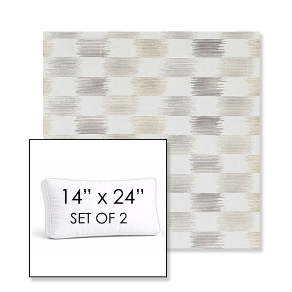 Picture of Dream Dune | Set of 2 | 14" x 24" Sunbrella Boxed Outdoor Throw Pillows with Premium Inserts