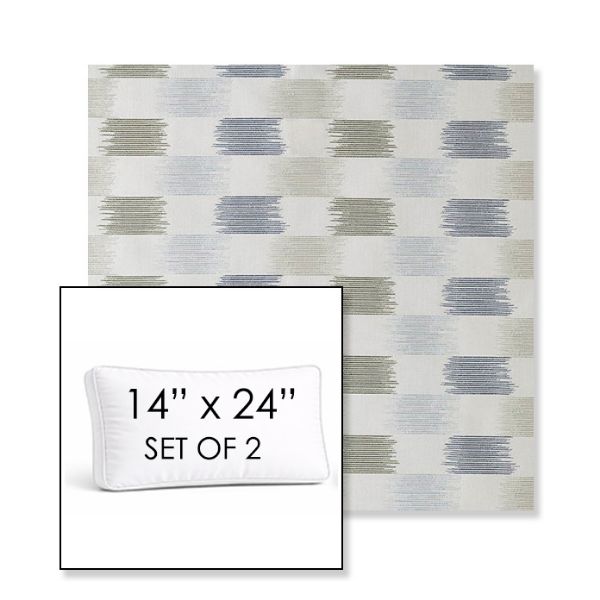 Picture of Dream Mist | Set of 2 | 14" x 24" Sunbrella Boxed Outdoor Throw Pillows with Premium Inserts
