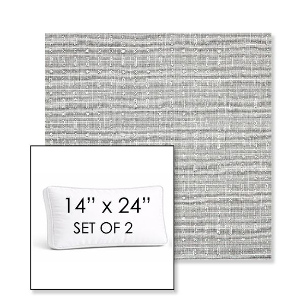 Picture of Embrace Pewter | Set of 2 | 14" x 24" Sunbrella Boxed Outdoor Throw Pillows with Premium Inserts