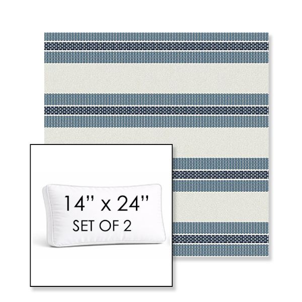 Picture of Excel Denim | Set of 2 | 14" x 24" Sunbrella Boxed Outdoor Throw Pillows with Premium Inserts