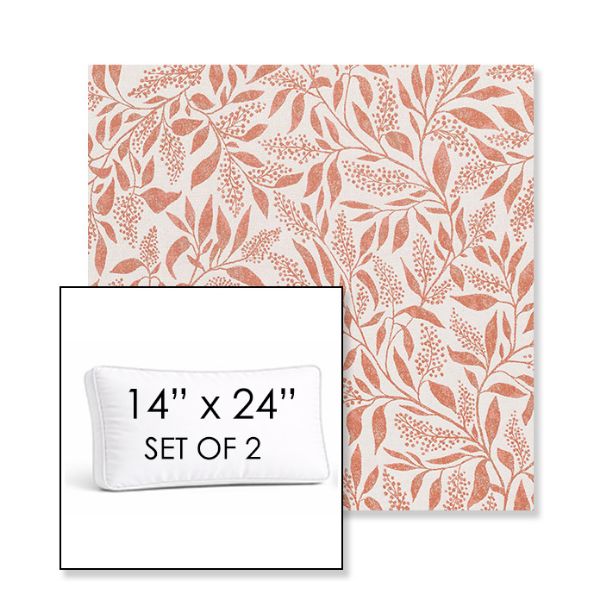 Picture of Exquisite Guava | Set of 2 | 14" x 24" Sunbrella Boxed Outdoor Throw Pillows with Premium Inserts