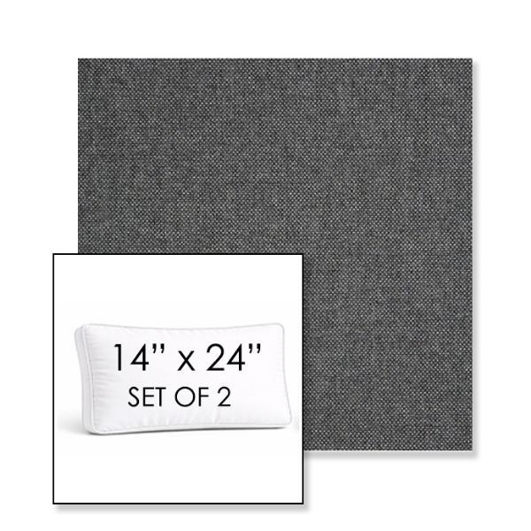 Picture of Idol Slate | Set of 2 | 14" x 24" Sunbrella Boxed Outdoor Throw Pillows with Premium Inserts
