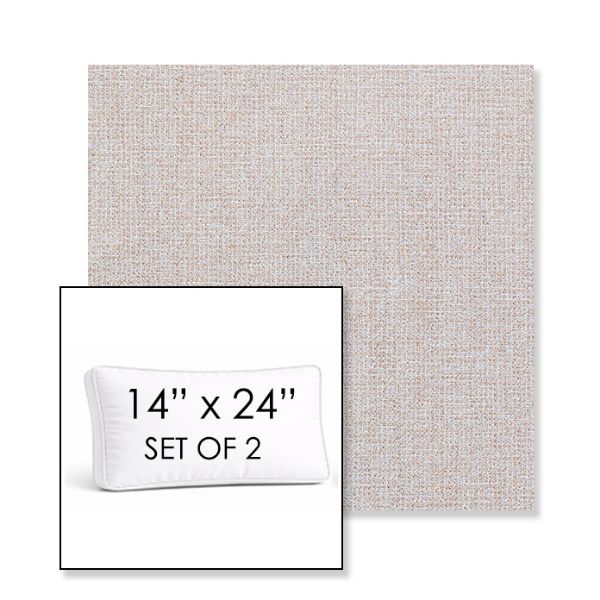 Picture of Kismet Flax | Set of 2 | 14" x 24" Sunbrella Boxed Outdoor Throw Pillows with Premium Inserts
