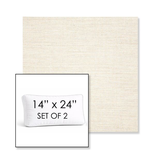 Picture of Kudos Vellum | Set of 2 | 14" x 24" Sunbrella Boxed Outdoor Throw Pillows with Premium Inserts