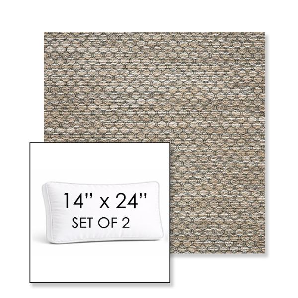 Picture of Litchfield Pebble | Set of 2 | 14" x 24" Sunbrella Boxed Outdoor Throw Pillows with Premium Inserts