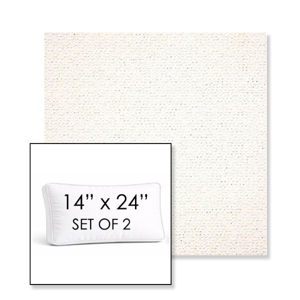 Picture of Litchfield Snow | Set of 2 | 14" x 24" Sunbrella Boxed Outdoor Throw Pillows with Premium Inserts