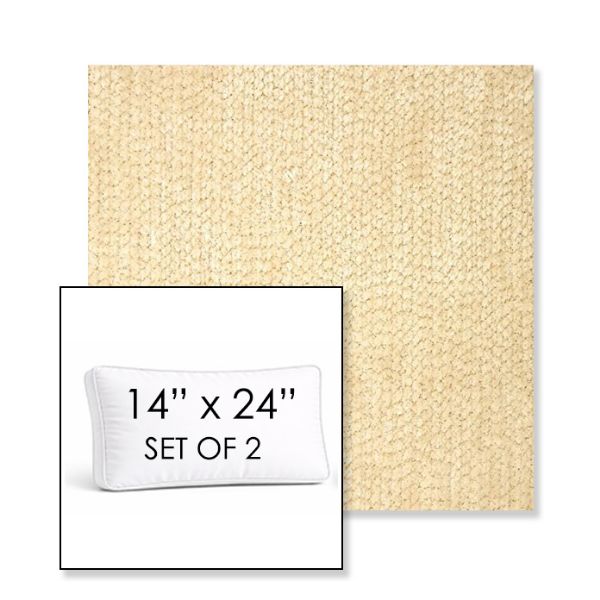 Picture of Margo Parchment | Set of 2 | 14" x 24" Sunbrella Boxed Outdoor Throw Pillows with Premium Inserts