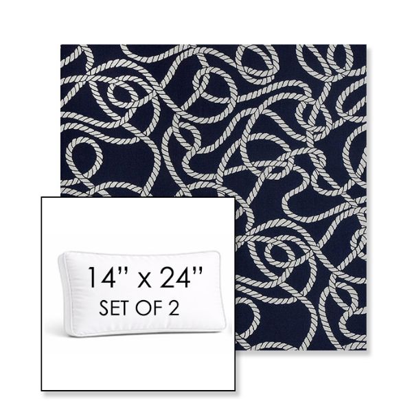 Picture of Maritime Nautical | Set of 2 | 14" x 24" Sunbrella Boxed Outdoor Throw Pillows with Premium Inserts