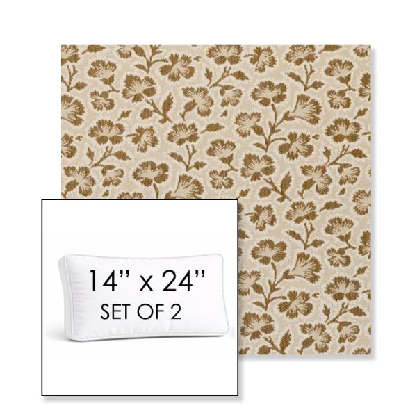 Picture of Mia Toffee | Set of 2 | 14" x 24" Sunbrella Boxed Outdoor Throw Pillows with Premium Inserts