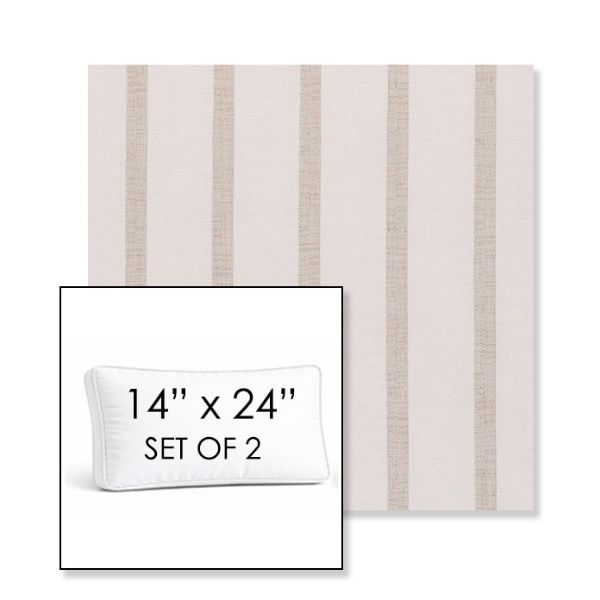 Picture of Mixi Linen | Set of 2 | 14" x 24" Sunbrella Boxed Outdoor Throw Pillows with Premium Inserts