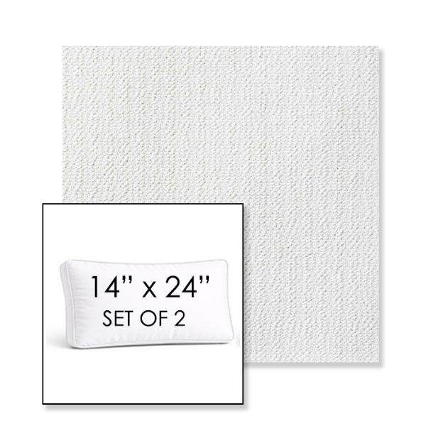 Picture of Momento Snow | Set of 2 | 14" x 24" Sunbrella Boxed Outdoor Throw Pillows with Premium Inserts