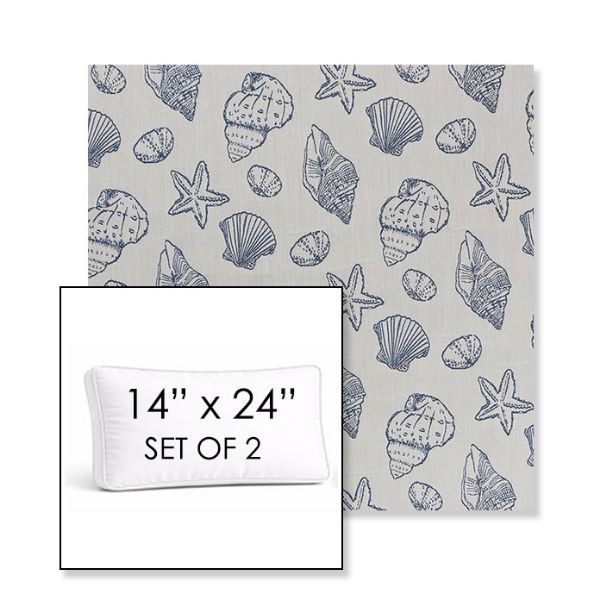 Picture of Nantucket Atlantis | Set of 2 | 14" x 24" Sunbrella Boxed Outdoor Throw Pillows with Premium Inserts
