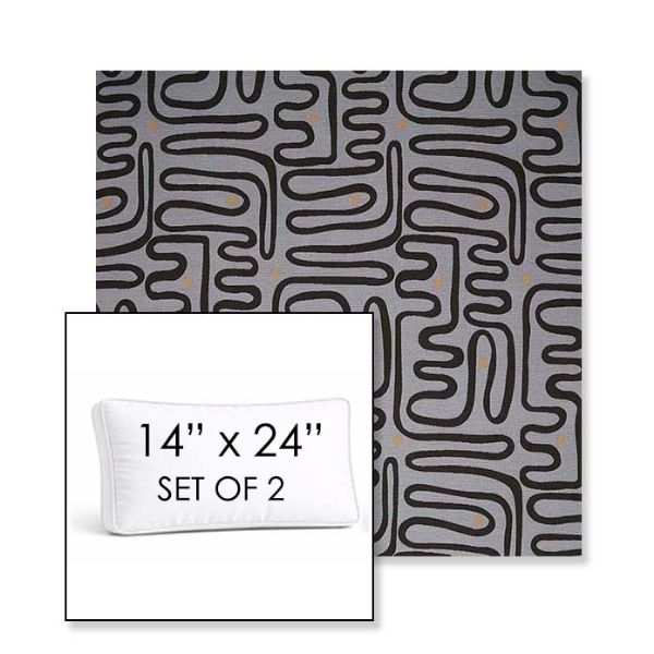 Picture of Nema Moonlight | Set of 2 | 14" x 24" Sunbrella Boxed Outdoor Throw Pillows with Premium Inserts