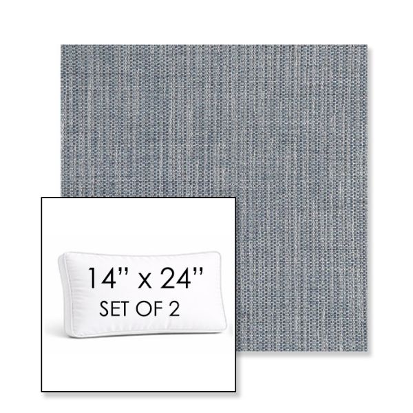 Picture of Nova Denim | Set of 2 | 14" x 24" Sunbrella Boxed Outdoor Throw Pillows with Premium Inserts
