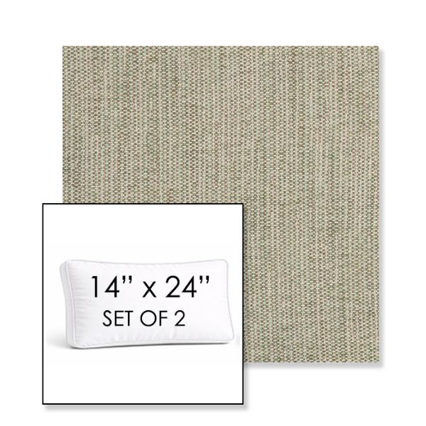 Picture of Nova Moss | Set of 2 | 14" x 24" Sunbrella Boxed Outdoor Throw Pillows with Premium Inserts
