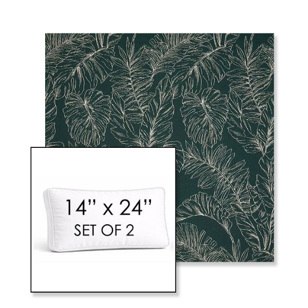 Picture of Palma Canopy | Set of 2 | 14" x 24" Sunbrella Boxed Outdoor Throw Pillows with Premium Inserts