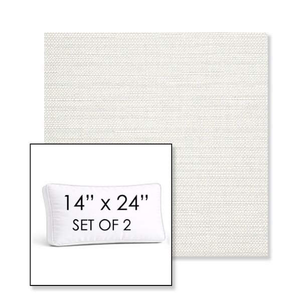 Picture of Piazza Cloud | Set of 2 | 14" x 24" Sunbrella Boxed Outdoor Throw Pillows with Premium Inserts
