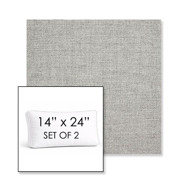 Picture of Piazza Pebble | Set of 2 | 14" x 24" Sunbrella Boxed Outdoor Throw Pillows with Premium Inserts