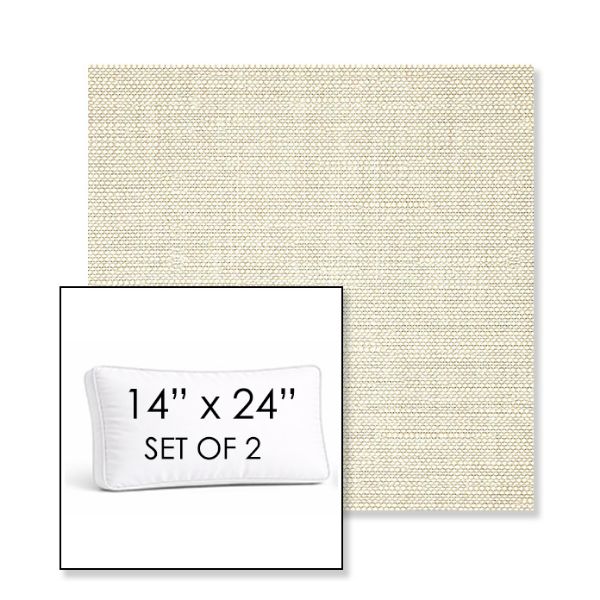 Picture of Piazza Vapor | Set of 2 | 14" x 24" Sunbrella Boxed Outdoor Throw Pillows with Premium Inserts