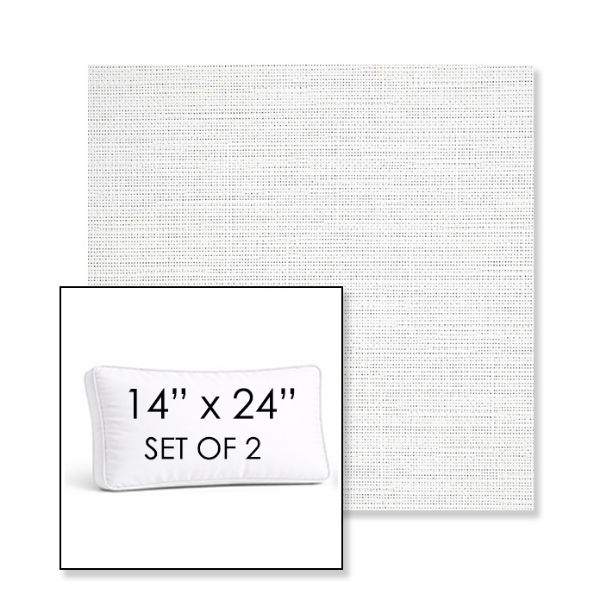 Picture of Piazza White | Set of 2 | 14" x 24" Sunbrella Boxed Outdoor Throw Pillows with Premium Inserts