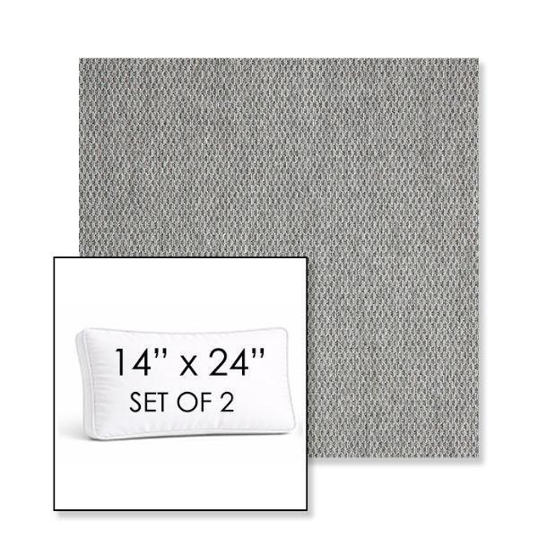 Picture of Pique Ash | Set of 2 | 14" x 24" Sunbrella Boxed Outdoor Throw Pillows with Premium Inserts