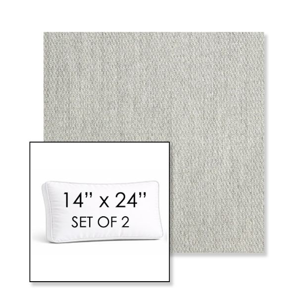 Picture of Pique Gravel | Set of 2 | 14" x 24" Sunbrella Boxed Outdoor Throw Pillows with Premium Inserts