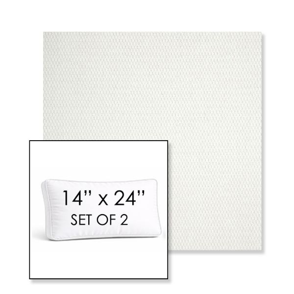 Picture of Pique Salt | Set of 2 | 14" x 24" Sunbrella Boxed Outdoor Throw Pillows with Premium Inserts