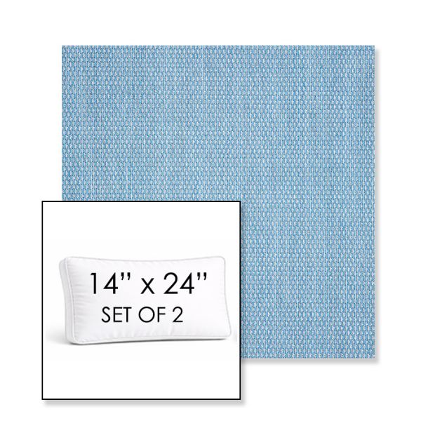 Picture of Pique Sky | Set of 2 | 14" x 24" Sunbrella Boxed Outdoor Throw Pillows with Premium Inserts
