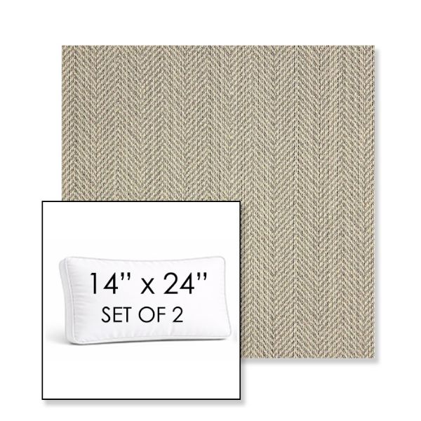 Picture of Posh Ash | Set of 2 | 14" x 24" Sunbrella Boxed Outdoor Throw Pillows with Premium Inserts