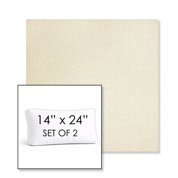 Picture of Posh Salt | Set of 2 | 14" x 24" Sunbrella Boxed Outdoor Throw Pillows with Premium Inserts