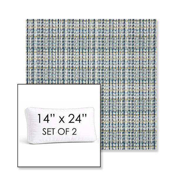 Picture of Principle Lagoon | Set of 2 | 14" x 24" Sunbrella Boxed Outdoor Throw Pillows with Premium Inserts