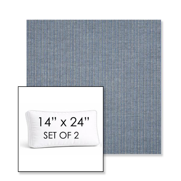 Picture of Proven Denim | Set of 2 | 14" x 24" Sunbrella Boxed Outdoor Throw Pillows with Premium Inserts