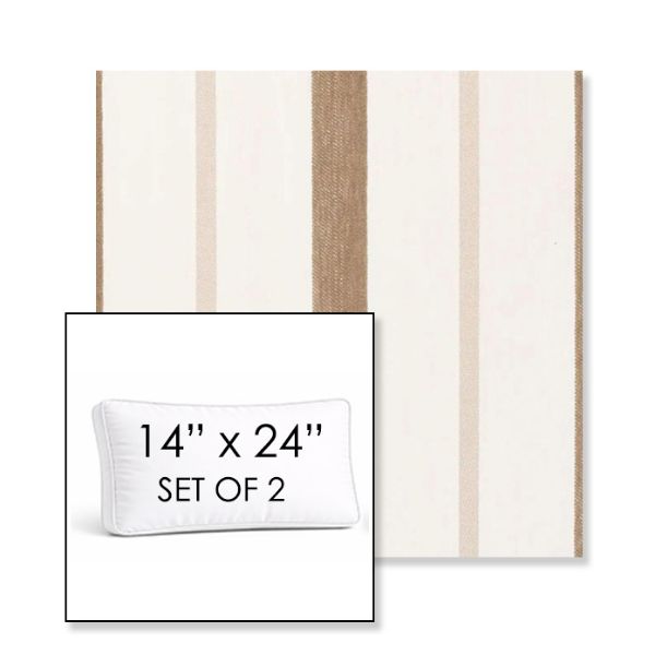 Picture of Revival Sand | Set of 2 | 14" x 24" Sunbrella Boxed Outdoor Throw Pillows with Premium Inserts