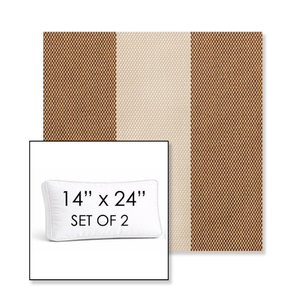 Picture of Rothko Latte | Set of 2 | 14" x 24" Sunbrella Boxed Outdoor Throw Pillows with Premium Inserts