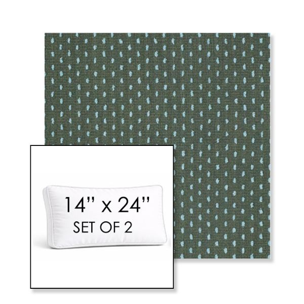 Picture of Royale Moss | Set of 2 | 14" x 24" Sunbrella Boxed Outdoor Throw Pillows with Premium Inserts
